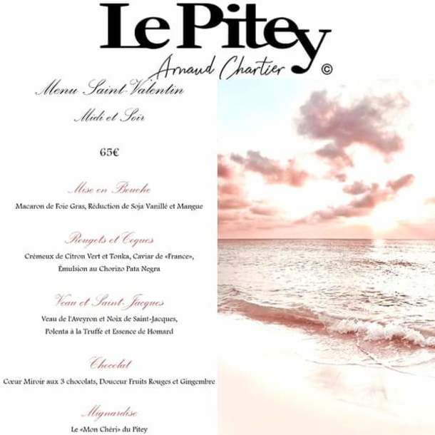 Menu Saint-Valentin - Le Pitey